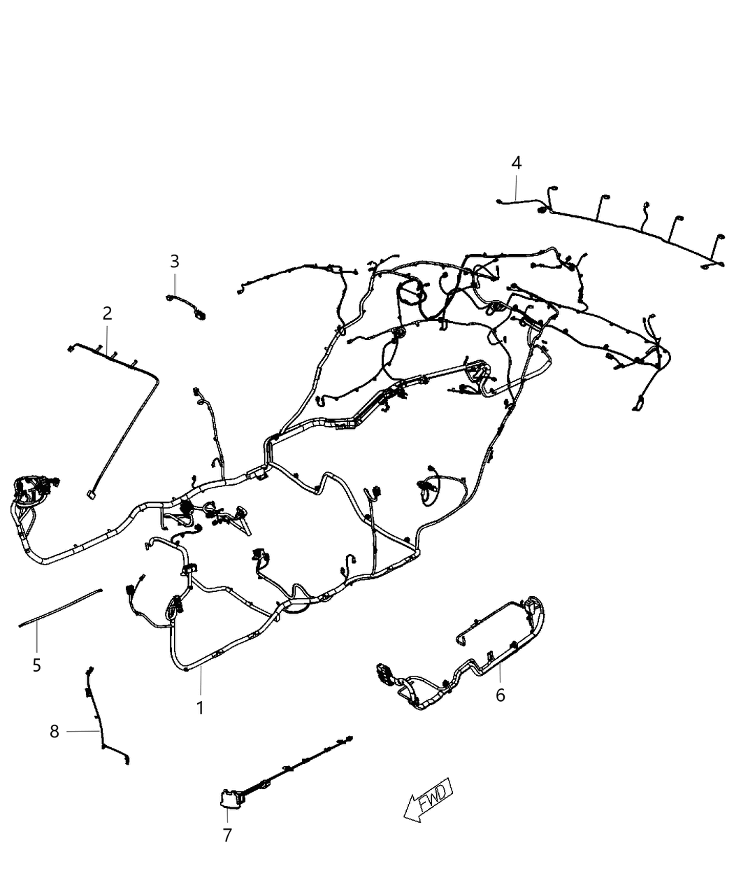 Wiring Unified Body Contains Connections For The Rear Seat