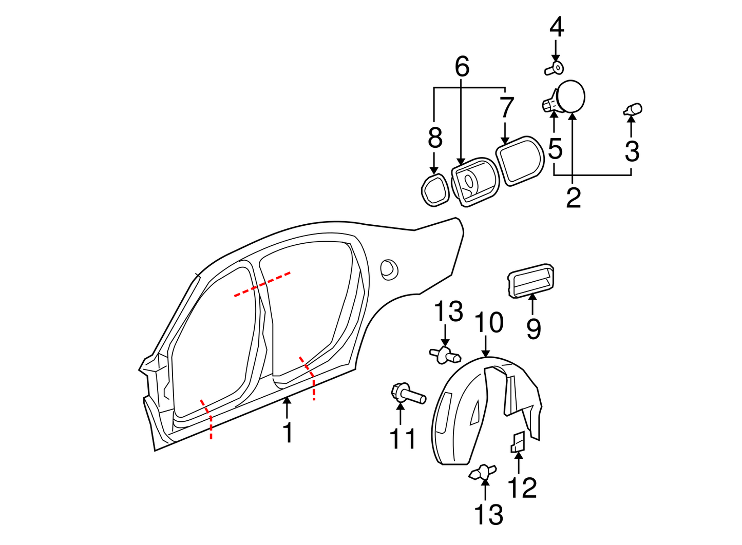 Driver Side Rear Wheelhouse Liner