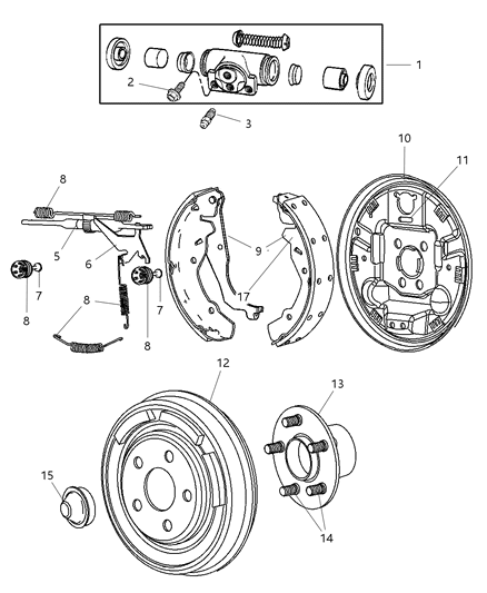 New 2003-2006 Fits Chrysler Sebring, Stratus Wheel Cylinder-Wheel - Part # V2106244AA