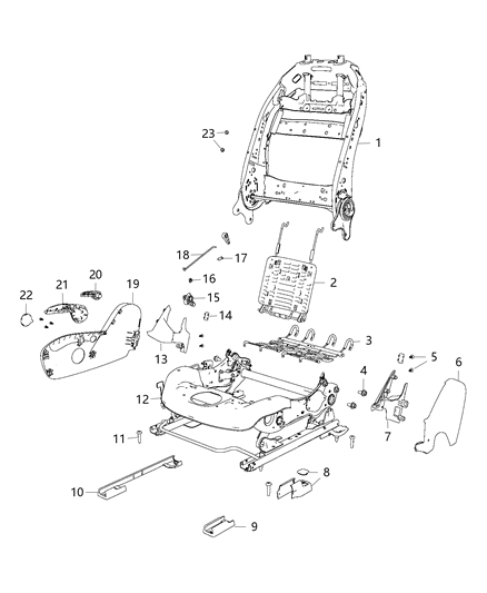 New 2017-2019 Fits Chrysler Grand Cherokee Adjuster-Manual Seat - Part # 68232309AE