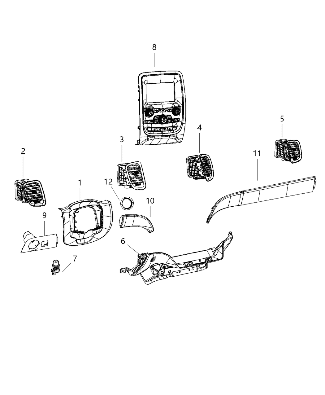 Outlet Air Conditioning & Heater Outboard Left