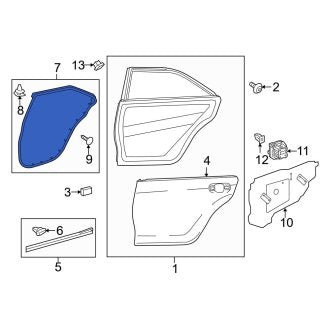 New OEM Rear Right Outer Door Seal Fits, 2014-2017 Toyota Camry - Part # 6787106150