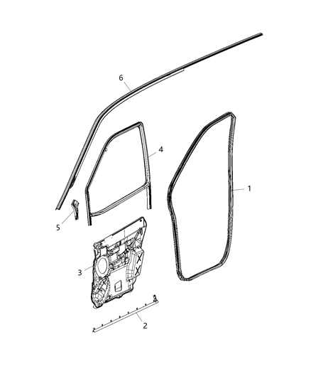 New 2017-2019 Fits Chrysler ProMaster City Weatherstrip-Front Door Glass - Part # 68317236AA
