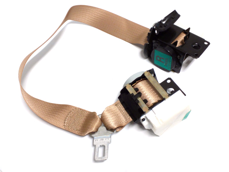 New OEM 2000-2002 Corvette Convertible Passenger Seat Belt Light Oak, Part # 88895179