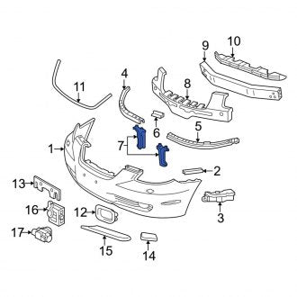 New OEM Front Bumper Cover Reinforcement Bracket Fits, 2002-2010 Lexus SC - Part # 5208124010