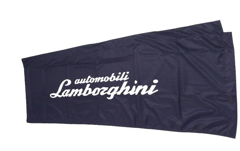 New OEM Lamborghini Full-Size Black Huracán Flag with Pole Stand