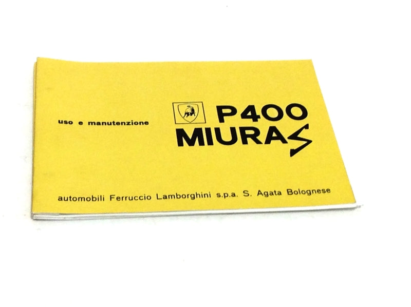 New 1968-1969 Lamborghini Miura S Uso E Manutenzione Operating Handbook