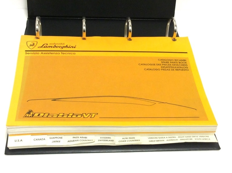 Lamborghini Diablo 4WD MY 1994 Spare Parts Catalog (Black Binder) - 901325712