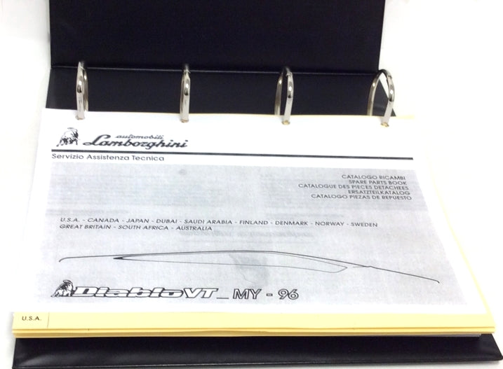 New OEM 1996 Lamborghini Diablo Parts & Illustrations Catalogue 901325722