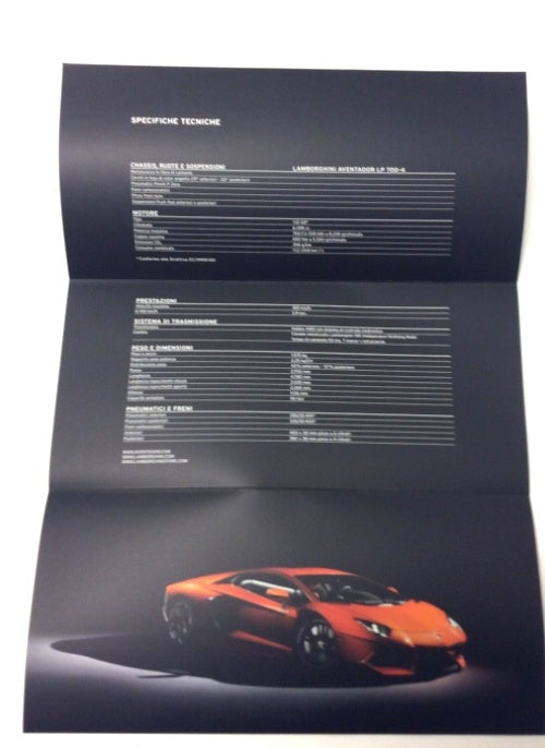 New OEM 2011 Lamborghini Aventador LP 700-4 New Car Release Press Flyer Publication Brochure Italian