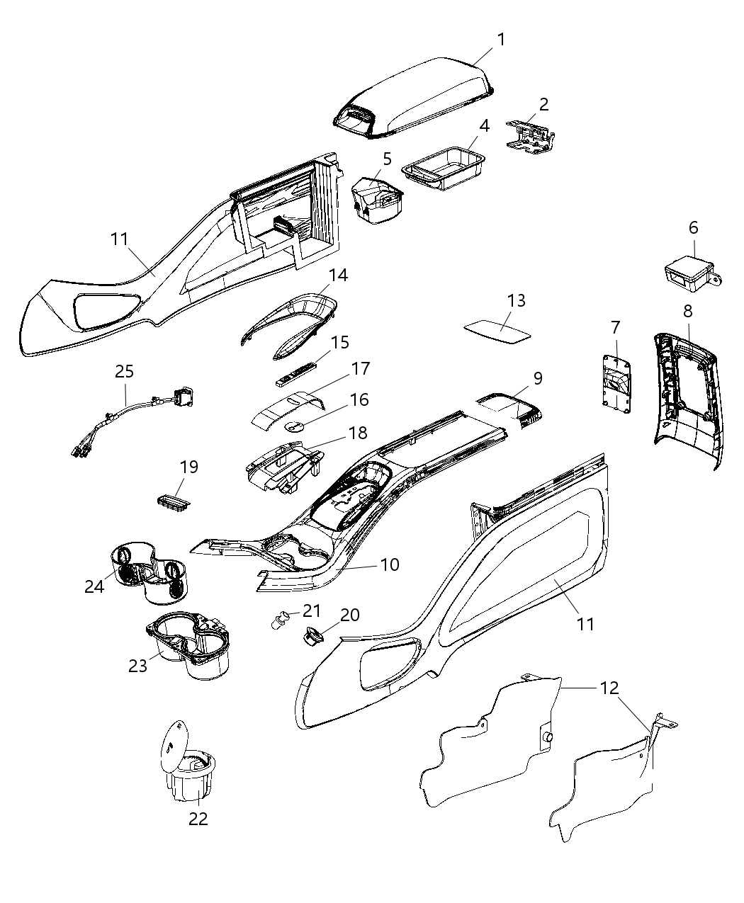 Mat Floor Console Lower Rear