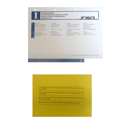 New OEM 1995 Ferrari F50 Workshop Manual Insert Section i H.V.A.C A/C, Cat # 998/95