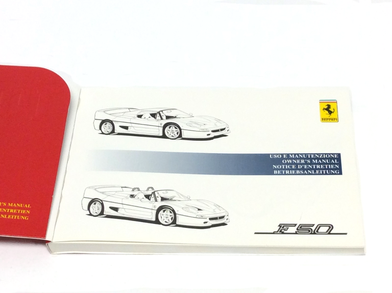 New OEM Ferrari F50 Europe Owner’s Handbook / Operating Manual – 2nd Edition, Cat. #1011/95 (November 1995)