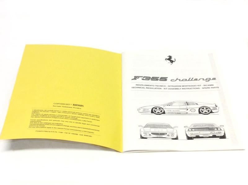 New OEM 1996 Ferrari F355 Challenge Factory Parts, Technical Workshop Illustrations Manual – Cat. 1054A/96