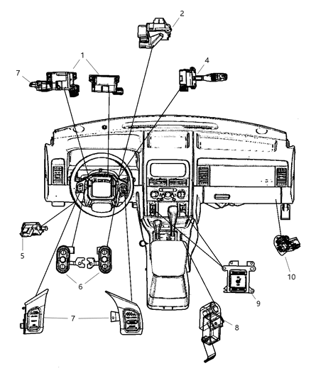 New 2000-2004 Fits Chrysler Grand Cherokee Switch-Multifunction - Part # 56042300AG