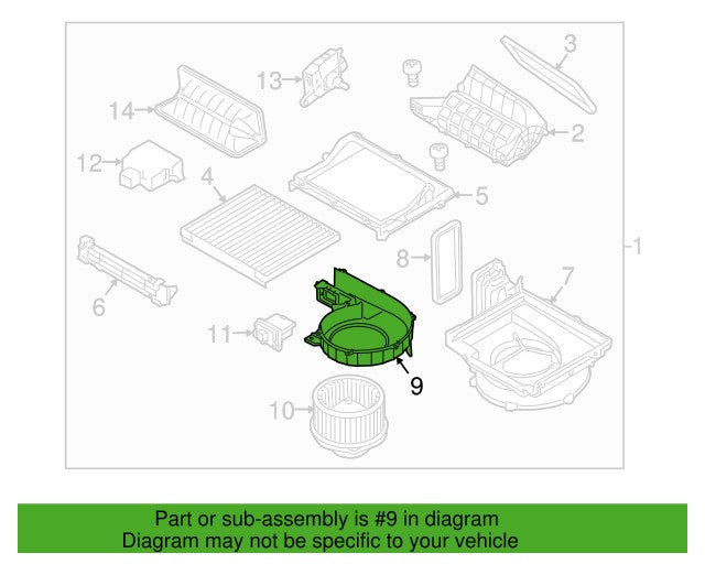 New 2014-2019 Fits Hyundai Genesis Blower Case, Lower - Part # 97112-B1000