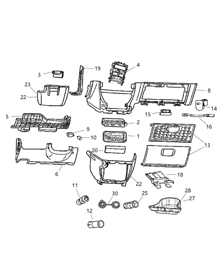 New 2006-2007 Fits Chrysler Grand Caravan, Town & Country Holder-Instrument Panel - Part # RR44BD1AE