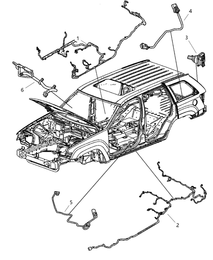 New 2006-2007 Fits Chrysler Grand Cherokee Wiring-Body - Part # 5030544AB