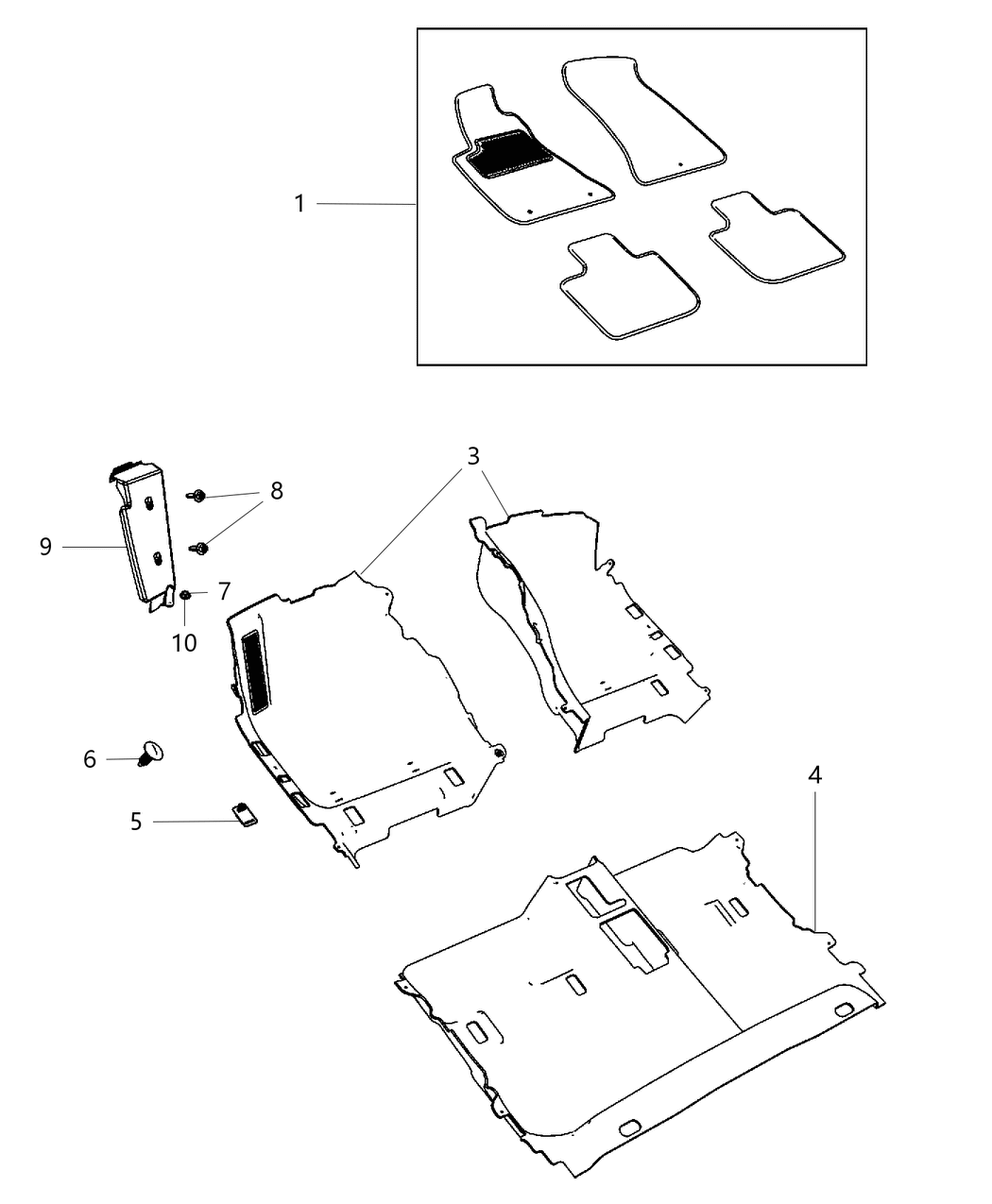 Mat Kit Front & Rear Carpet