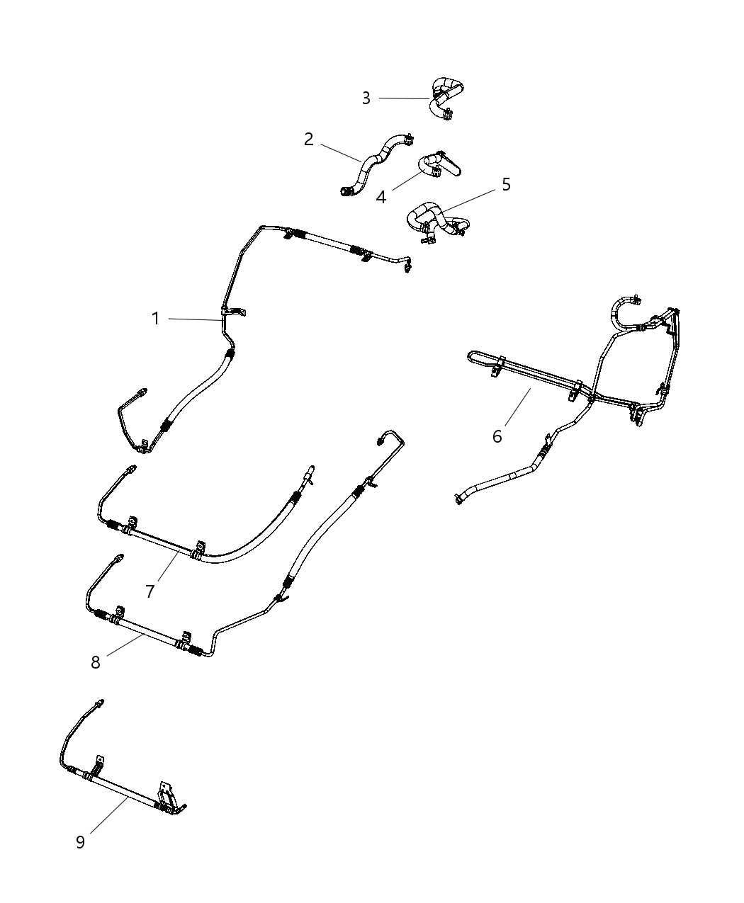 Cooler Lines Power Steering Return
