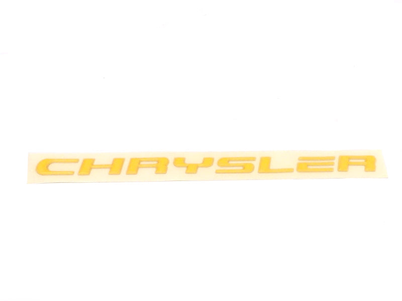 New OEM 1992-1996 Dodge Viper "CHRYSLER" Yellow Sticker Decal, Part # GM69PJE