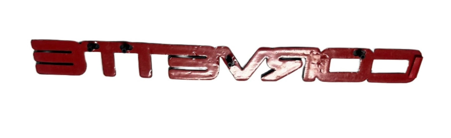 New OEM 1991-1995 Corvette ZR-1 "CORVETTE" Emblem Metallic Gray / Black, Part # 10198741