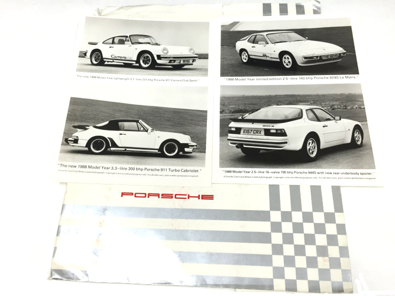 OEM 1988 Porsche 911 - 944 New Car Press Kit & Sales Brochures