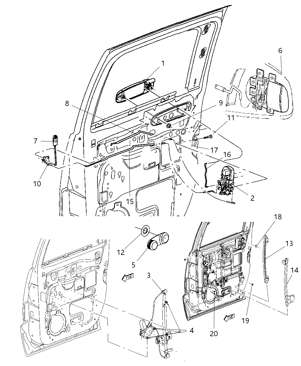 Handle Inside Release Serviced In Door Panel, Without Limited