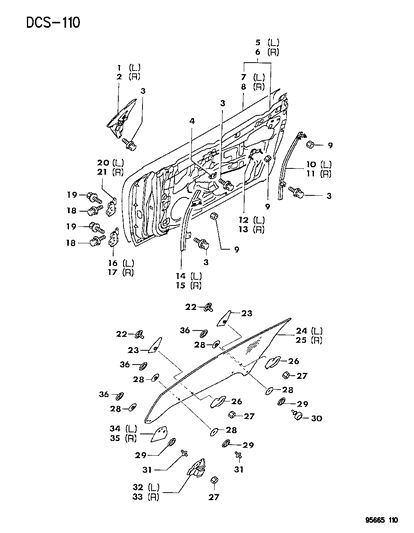 New 1995-2000 Fits Chrysler Avenger Channel Door Glass - Part # MB926407
