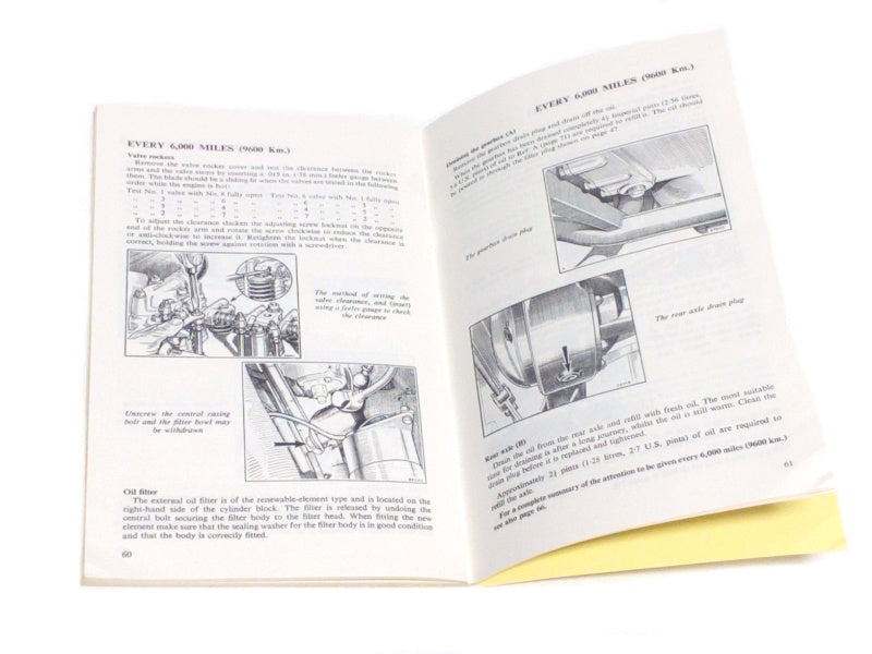 New OEM July 1961 MGA 1600 MK II Owners Operating Handbook AKD1958A
