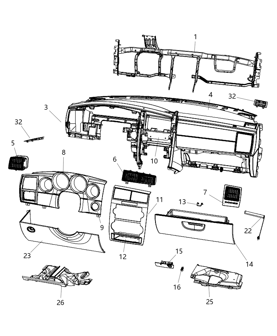 Bezel Instrument Panel Center