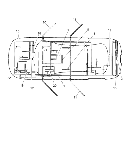 New 1998-2004 Fits Chrysler Concorde, Intrepid, LHS, New Yorker Wiring Body Left - Part # 4759693AB