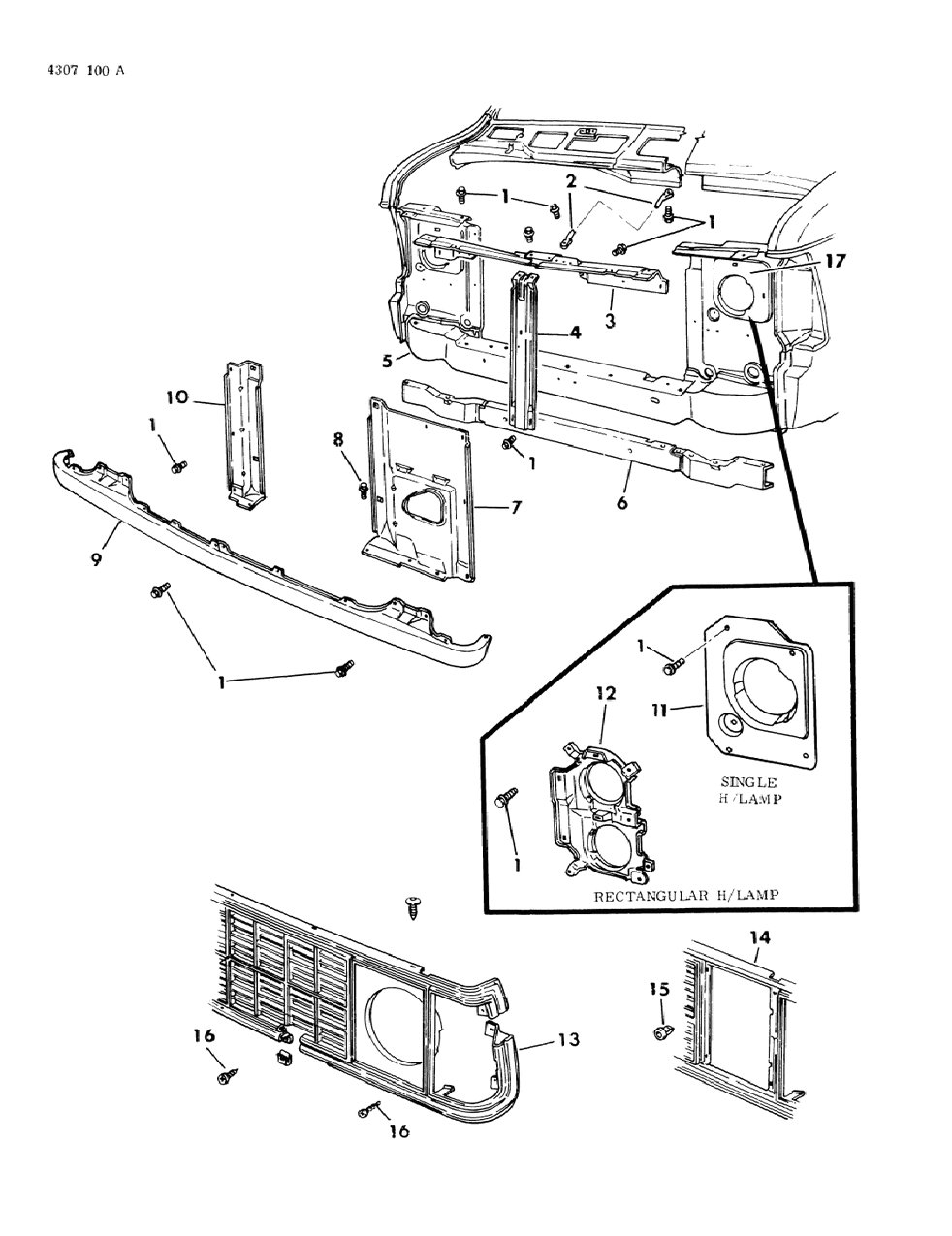 Support, Radiator Grille Panel - Upper (Painted)