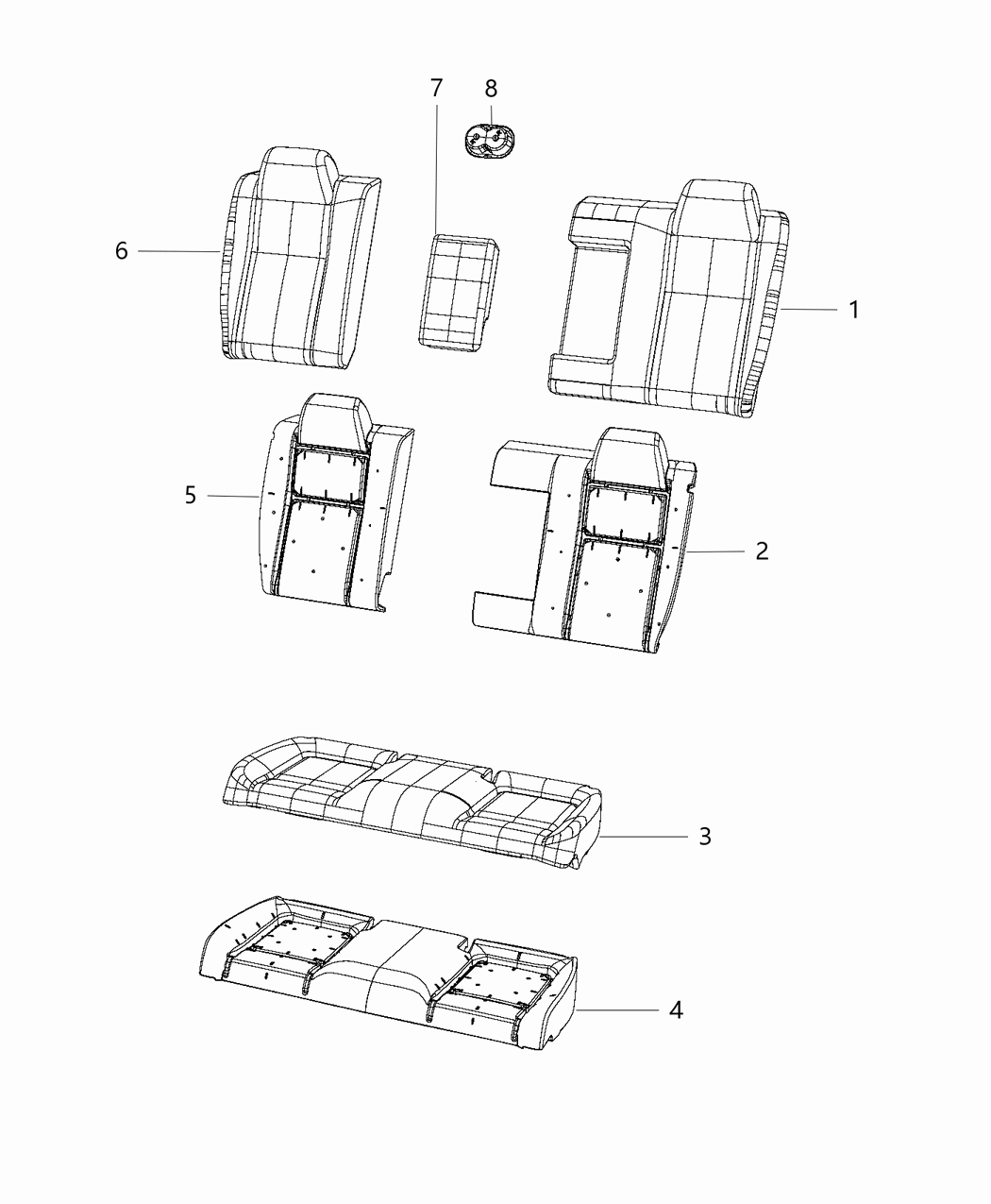 Cover Rear Seat Back Left