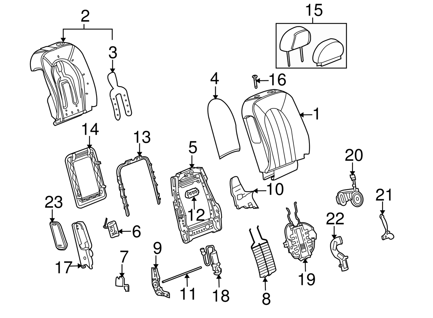 Shale Front Seat Head Restraint