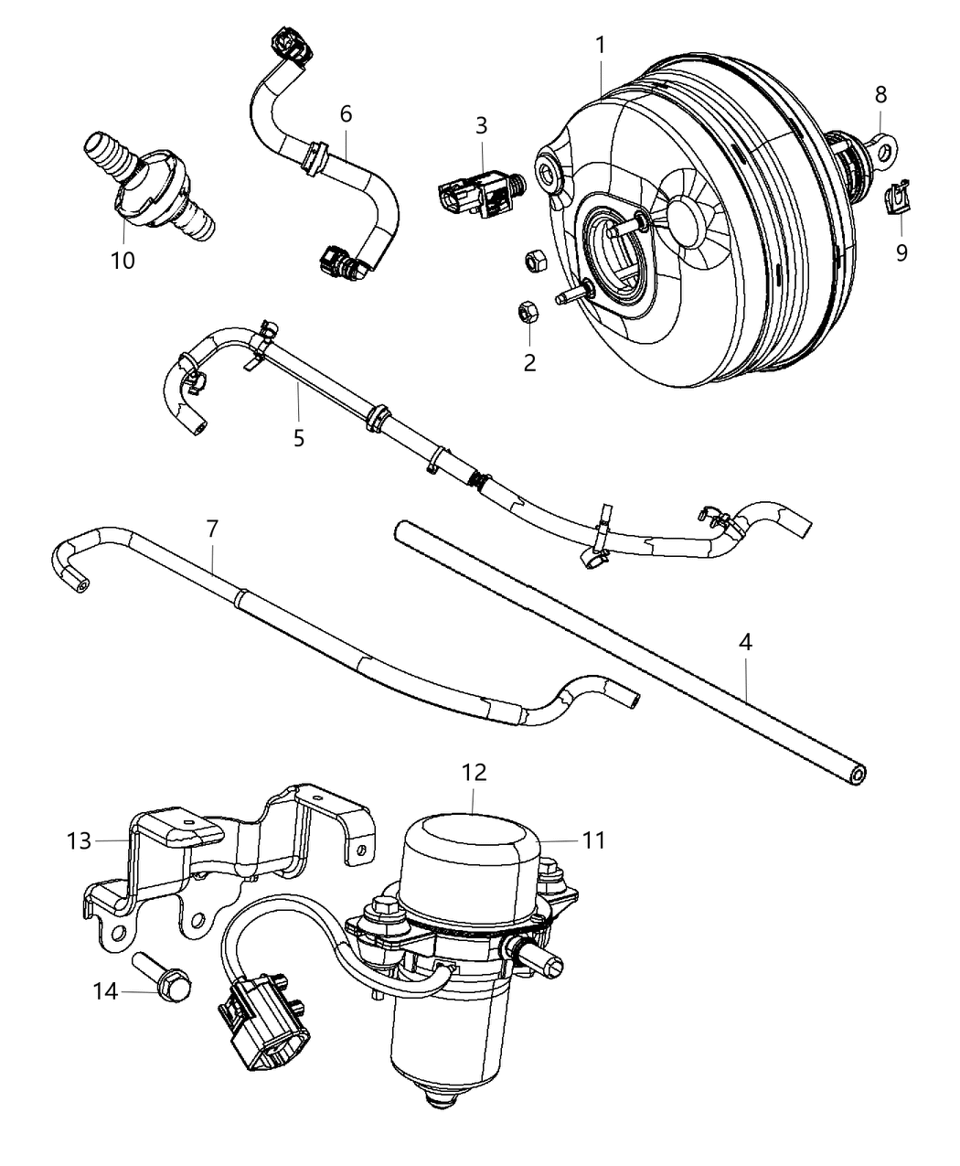 Hose Brake Booster Vacuum