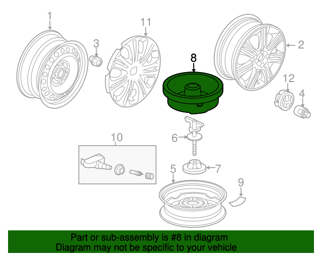 New OEM 2010-2014 Honda Insight Box Spare Tire, Part # 84540-TM8-A00