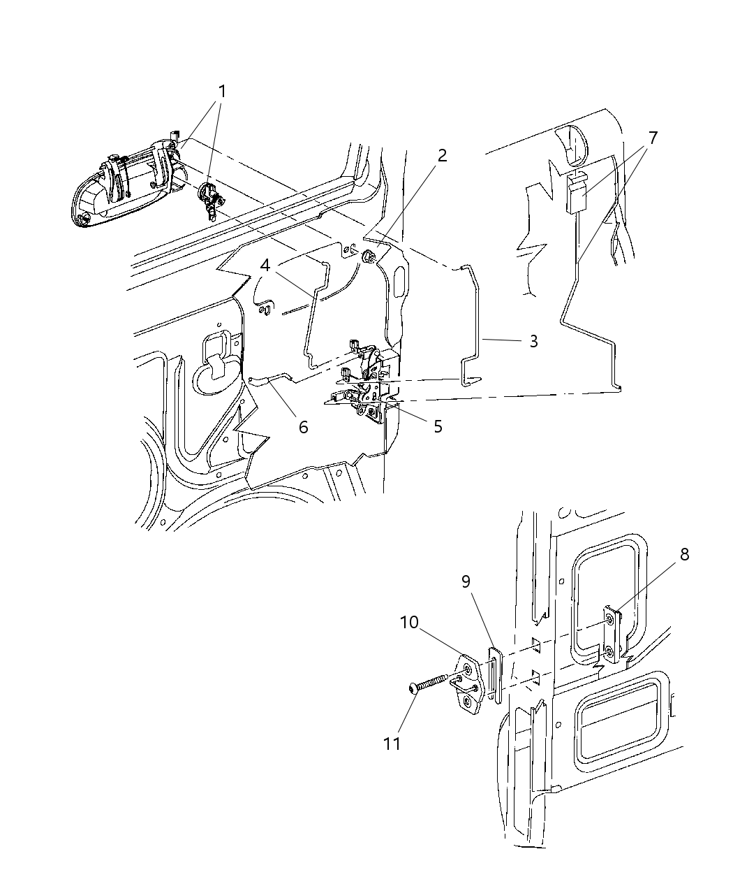 Knob And Link Door Lock