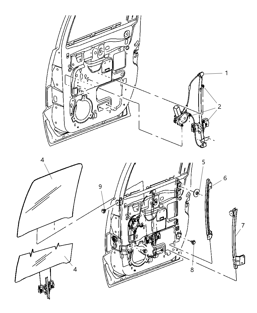 Channel Rear Door Glass Lower