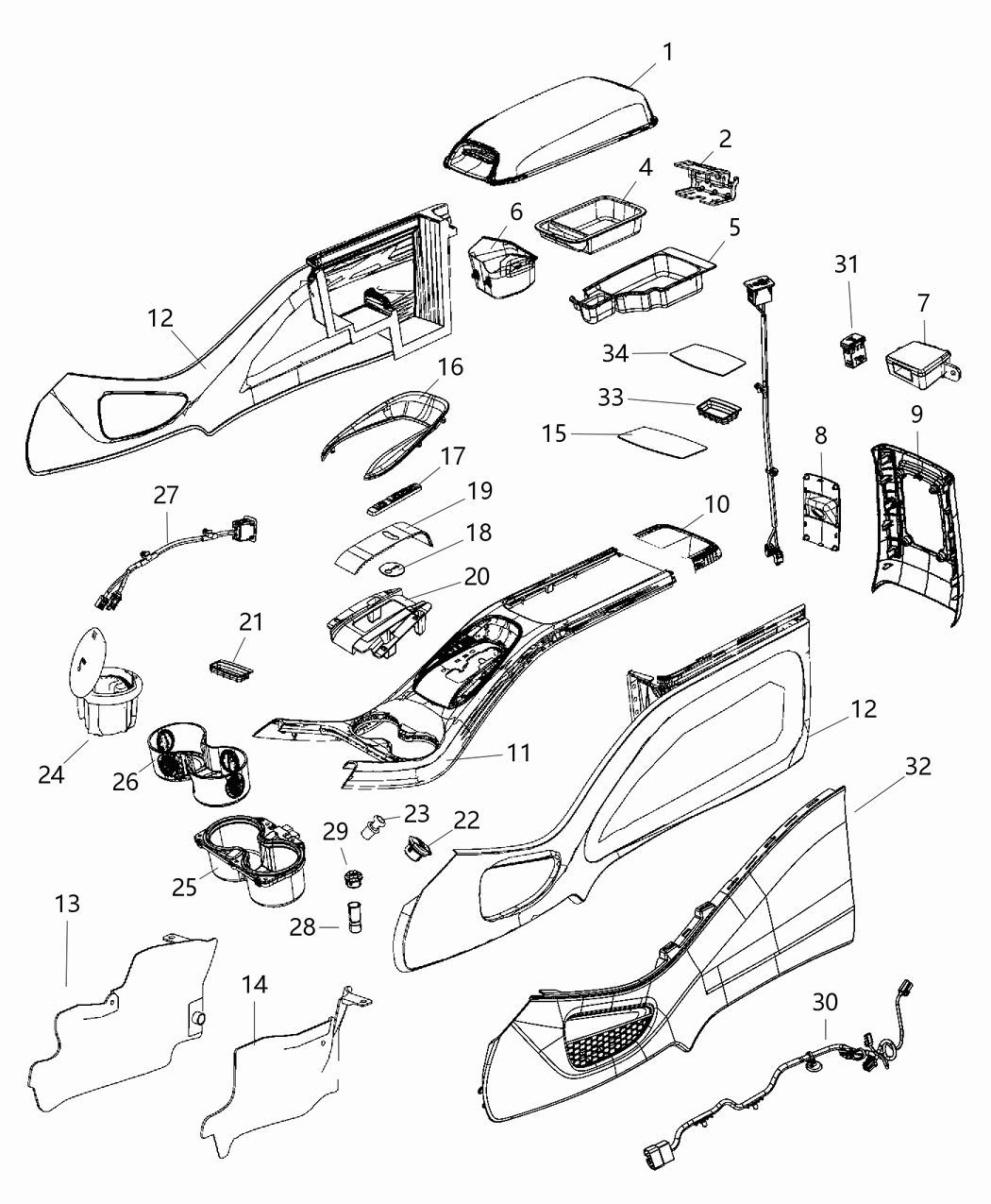 Mat Floor Console Lower Rear