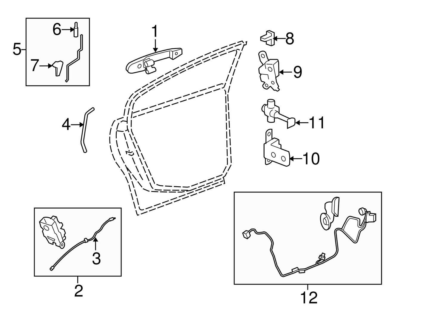 Rear Passenger Side Door Wiring Harness