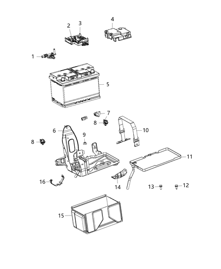 New 2018 Fits Chrysler ProMaster City Tray-Battery - Part # 68324698AA