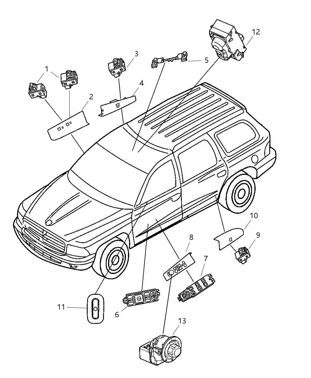 Bezel Power Window/Door Lock Switch