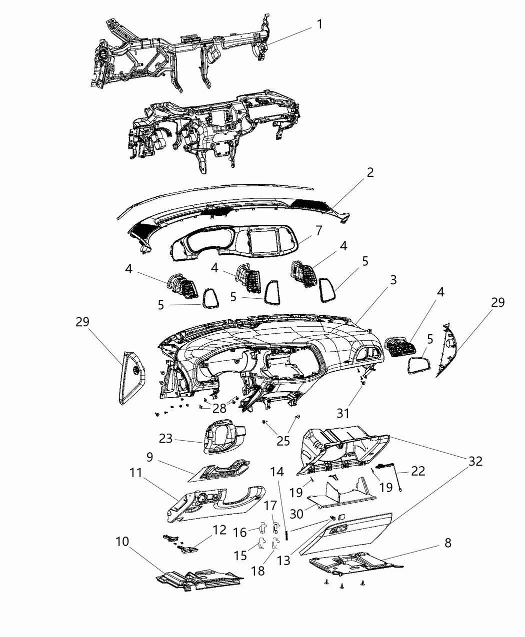 Panel Instrument Panel Closeout Hush Panel