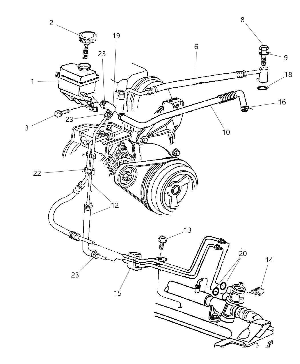 Hose Assembly, Return, Gear To Reservoir