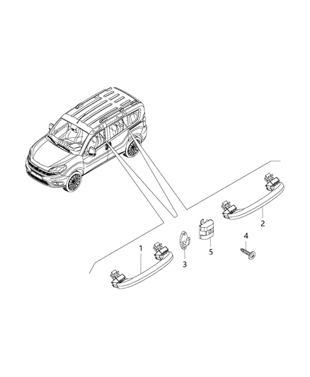 New 2018-2020 Fits Chrysler ProMaster City Handle-Grab - Part # 5ZM85LDMAA