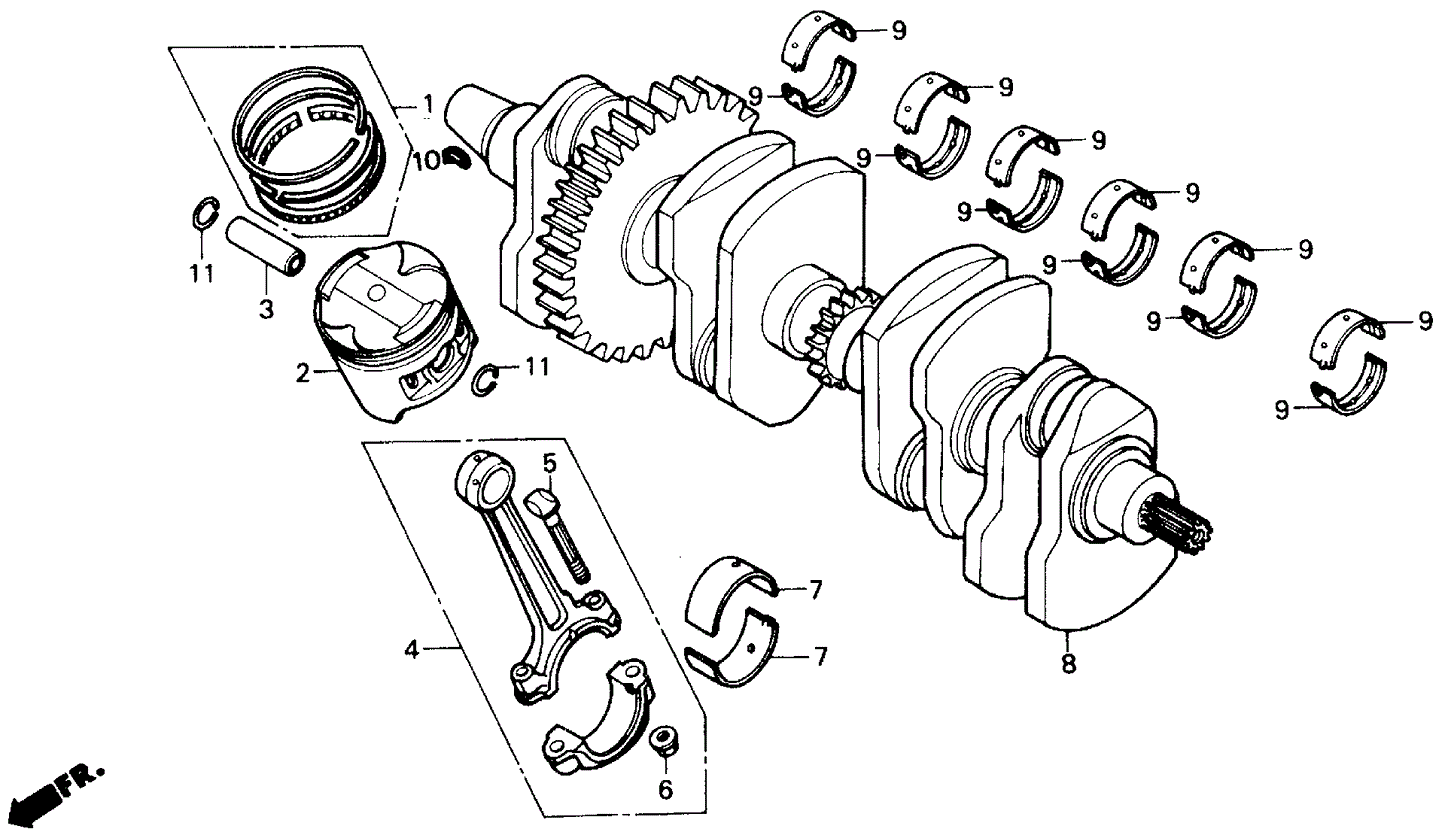Bearing A, Crankshaft (Brown)