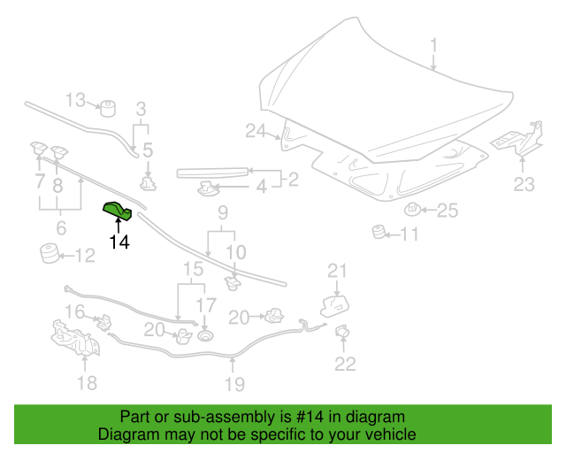 New OEM 2008-2017 Mitsubishi Lancer Hood Side Foam Weatherstrip Seal 5902A069