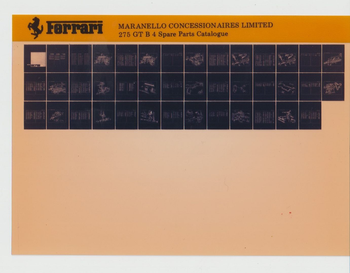 OEM Ferrari 275 GTB4 Microfiche Parts Illustrations Manual 95990204/F