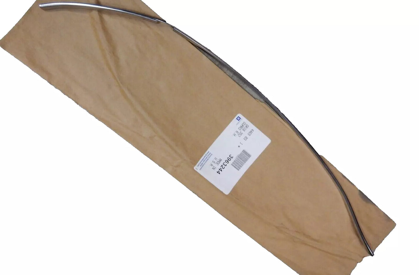 New OEM 1966-1967 Chevrolet Malibu Passenger Right Front Door Edge Guard, Part # 3963244